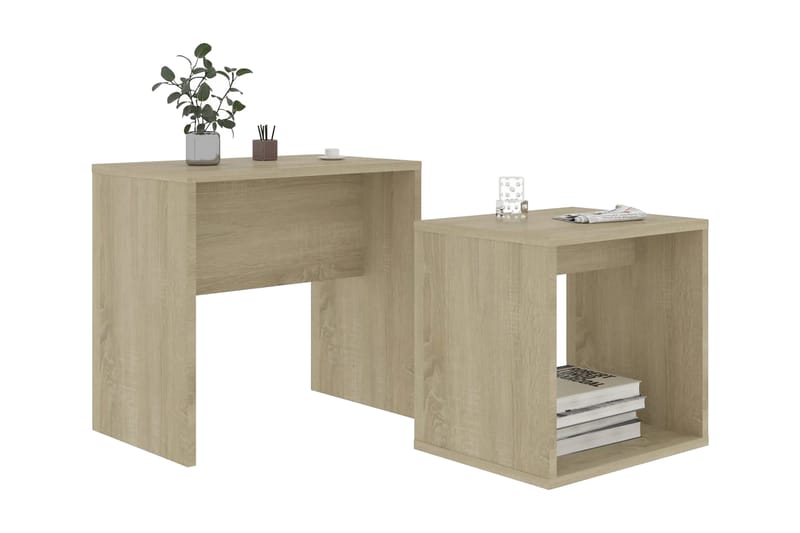 Salongbordsett sonoma eik 48x30x45 cm sponplate - Sofabord