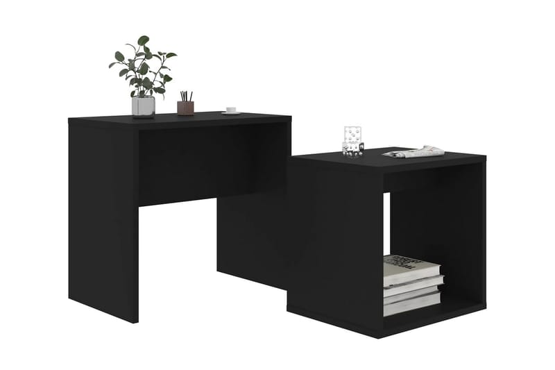 Salongbordsett svart 48x30x45 cm sponplate - Møbler - Bord - Sofabord