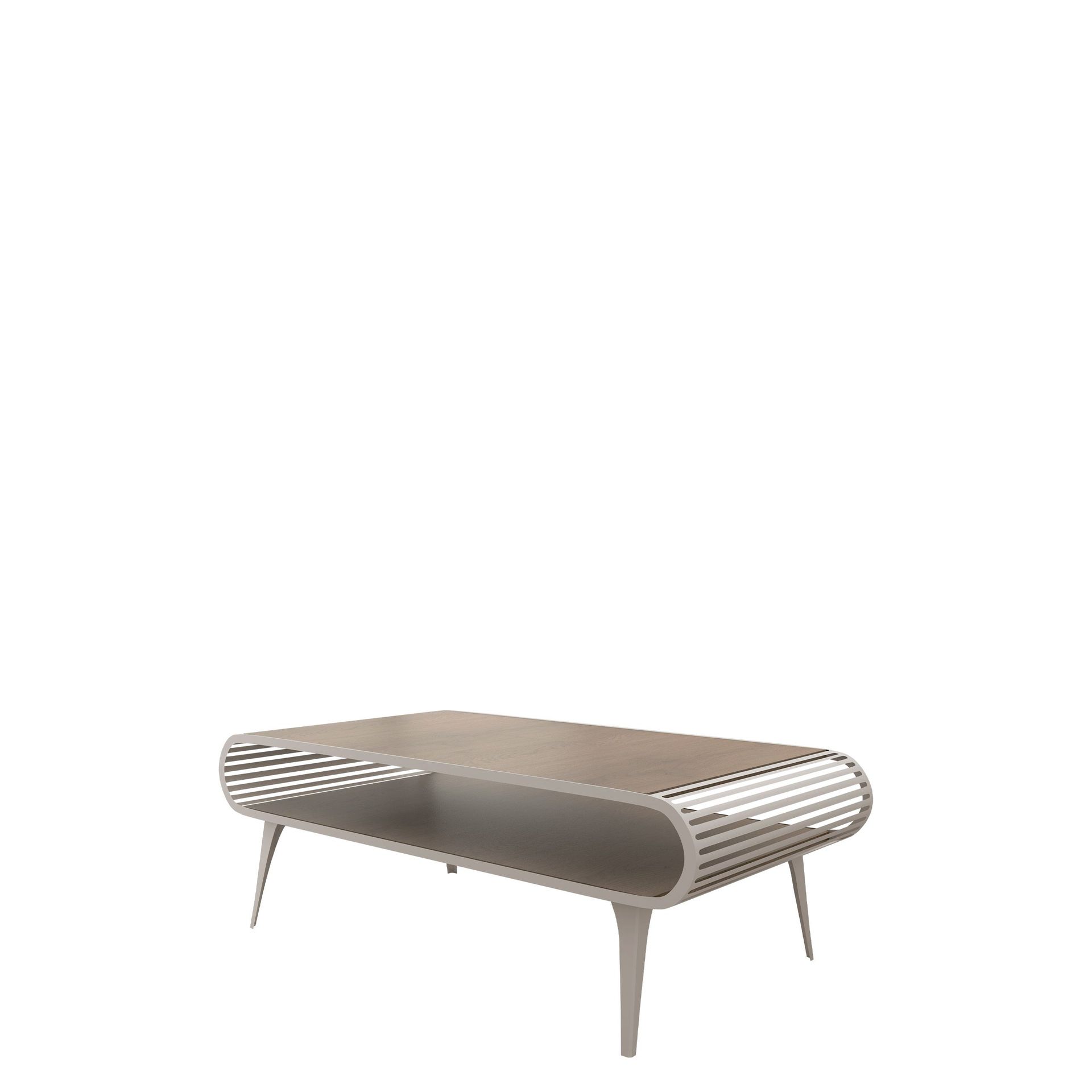 Salvaris Sofabord 120 cm - Beige med lysebrun bordplate