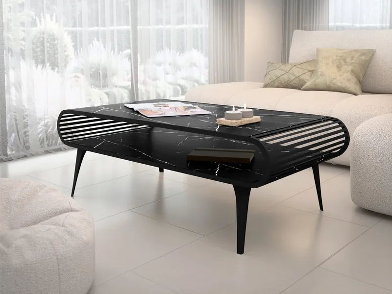 Salvaris Sofabord 120 cm - Svart marmor - Møbler - Bord - Sofabord