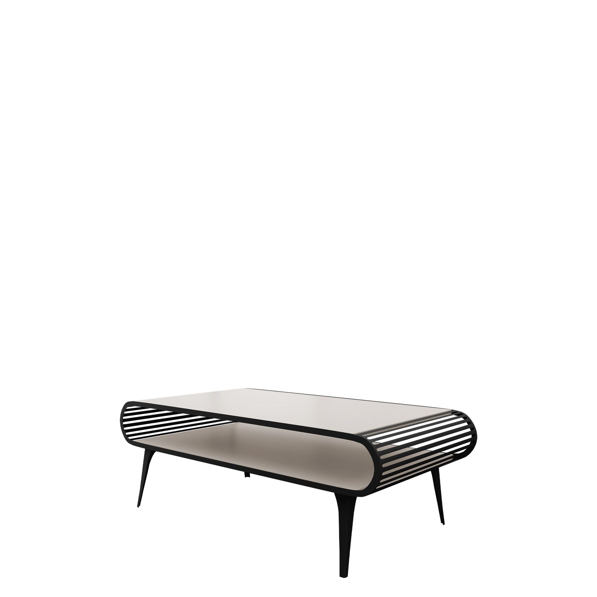 Salvaris Sofabord 120 cm - Svart med beige bordplate