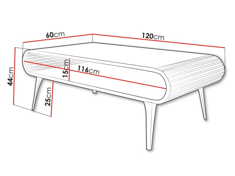 Salvaris Sofabord 120 cm - Svart med bordplate i naturlig trelook - Møbler - Bord - Sofabord