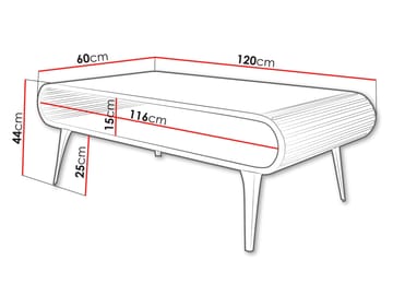 Salvaris Sofabord 120 cm - Svart med brun bordplate - Møbler - Bord - Sofabord