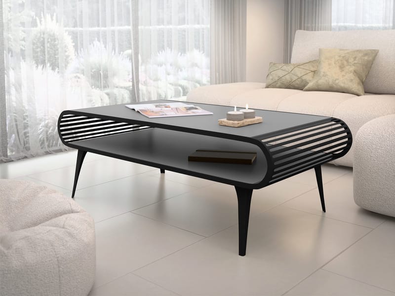 Salvaris Sofabord 120 cm - Svart med grå bordplate - Møbler - Bord - Sofabord