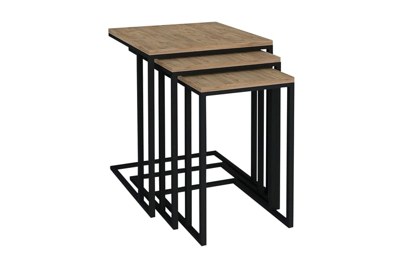 Samhitha Settbord  3-pk 41 cm - Valnøtt|Svart - Møbler - Bord - Sofabord