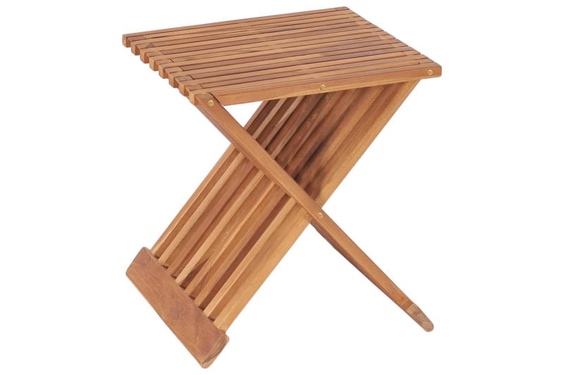 Sammenleggbar krakk 40x32x45 cm heltre teak - Brun - Sofabord