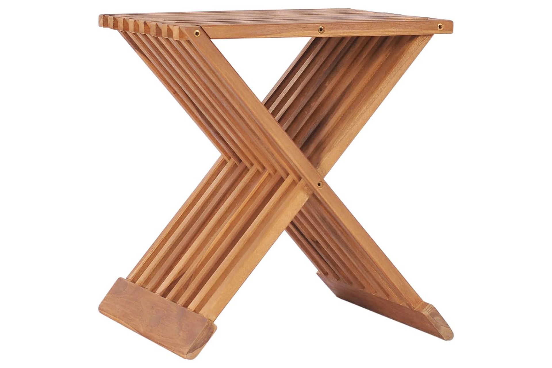 Sammenleggbar krakk 40x32x45 cm heltre teak - Brun - Møbler - Bord - Sofabord