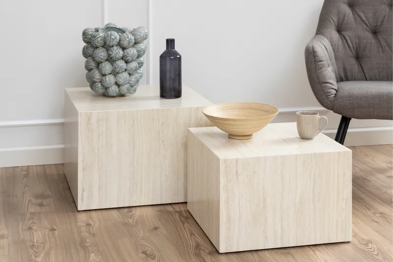 Samon Kvadratisk Sofabord 58 cm i Stein - Beige - Møbler - Bord - Sofabord