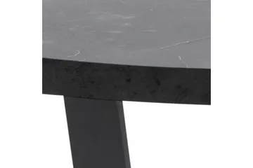 Sansi 77 cm Rundt Sofabord i Tre med Marmormønster - Sort - Møbler - Bord - Sofabord