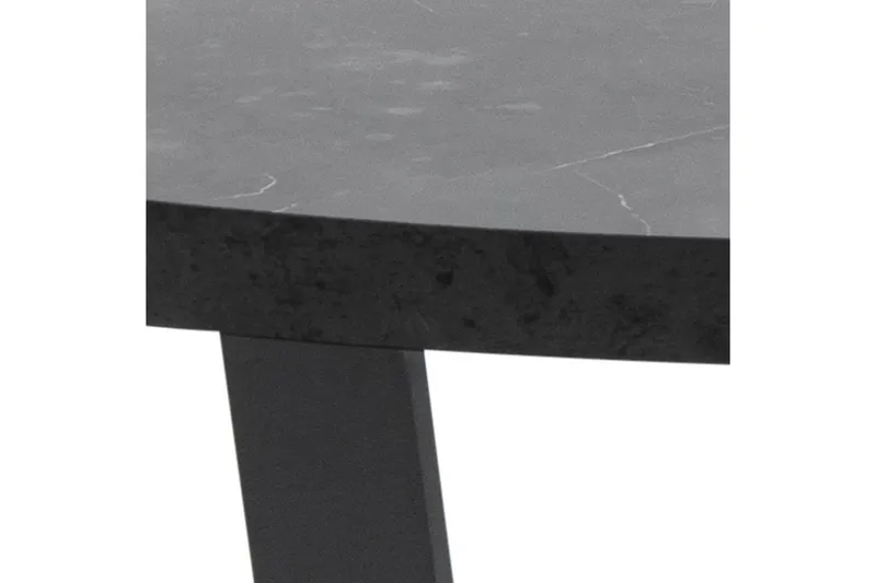 Sansi 77 cm Rundt Sofabord i Tre med Marmormønster - Sort - Møbler - Bord - Sofabord