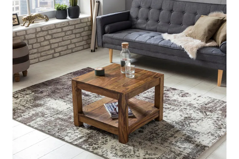 Sarahrose Sofabord 60 cm med Oppbevaring Hylle - Massivt Tre - Møbler - Bord - Sofabord