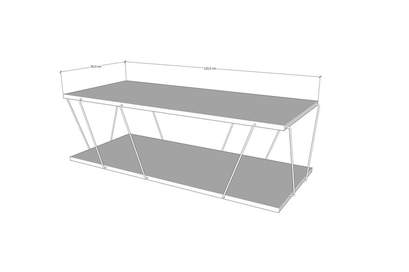 Sarnate Sofabord 120 cm med Oppbevaring Hylle - Gul/Svart - Møbler - Bord - Sofabord