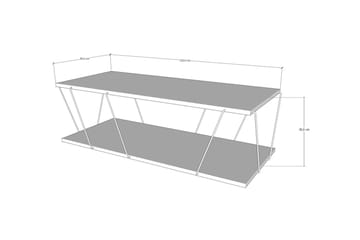 Sarnate Sofabord 120 cm med Oppbevaring Hylle - Natur/Svart - Møbler - Bord - Sofabord