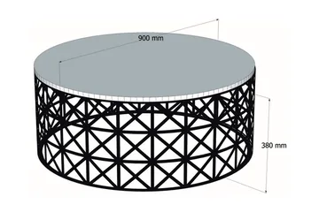 Schammel Sofabord 90 cm Rundt Marmormønster - Svart - Møbler - Bord - Sofabord