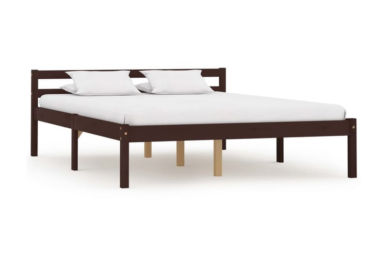 Sengeramme mørkebrun heltre furu 140x200 cm - Brun - Møbler - Bord - Sofabord