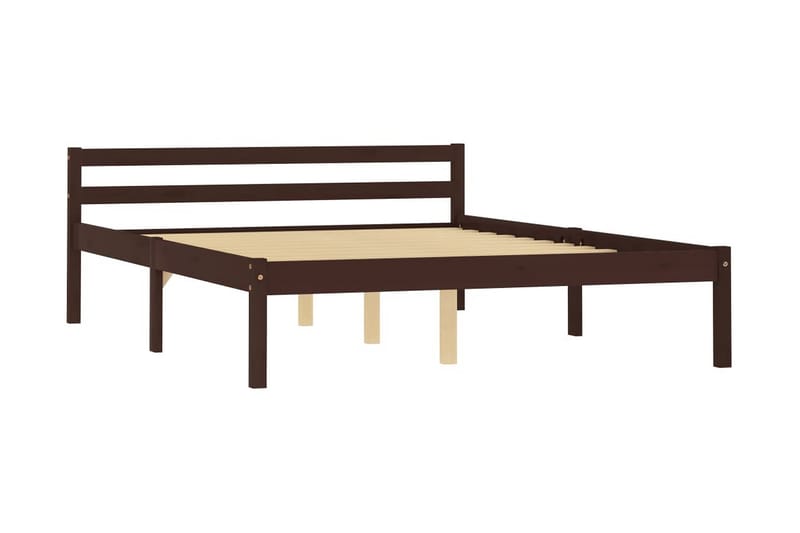 Sengeramme mørkebrun heltre furu 140x200 cm - Brun - Møbler - Bord - Sofabord