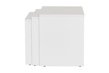 Settbord 55 cm Stablebart Rektangulært Sofabord i Tre - Hvit - Møbler - Bord - Sofabord