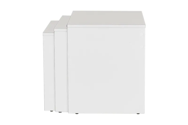 Settbord 55 cm Stablebart Rektangulært Sofabord i Tre - Hvit - Møbler - Bord - Sofabord