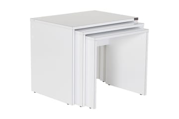 Settbord 55 cm Stablebart Rektangulært Sofabord i Tre - Hvit - Møbler - Bord - Sofabord