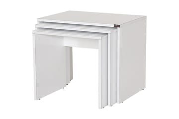 Settbord 55 cm Stablebart Rektangulært Sofabord i Tre - Hvit - Møbler - Bord - Sofabord