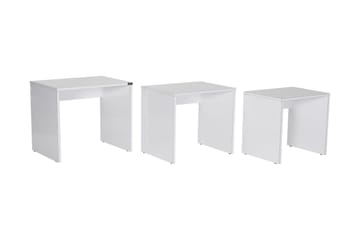 Settbord 55 cm Stablebart Rektangulært Sofabord i Tre - Hvit - Møbler - Bord - Sofabord