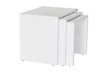 Settbord 55 cm Stablebart Rektangulært Sofabord i Tre - Hvit - Møbler - Bord - Sofabord