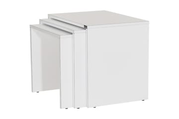 Settbord 55 cm Stablebart Rektangulært Sofabord i Tre - Hvit - Møbler - Bord - Sofabord