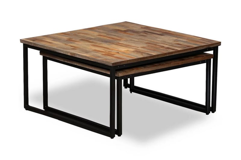 Settbord salongbord 2 deler heltre gjennvunnet teak - Resirkulert Tre - Møbler - Bord - Sofabord