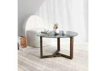 Sibas Sofabord 75 cm Rundt - Smoky / Teak - Møbler - Bord - Sofabord