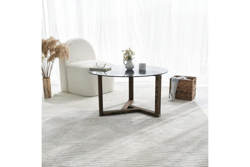 Sibas Sofabord 75 cm Rundt - Smoky / Teak - Møbler - Bord - Sofabord