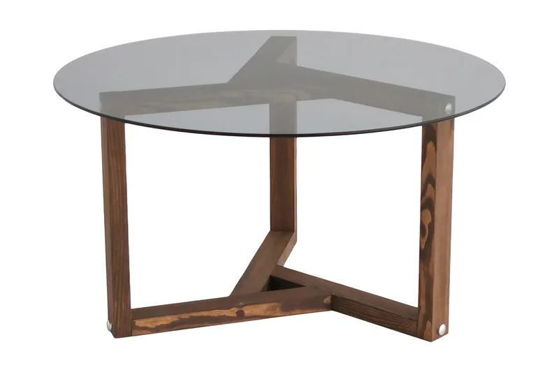 Sibas Sofabord 75 cm Rundt, Smoky / Teak