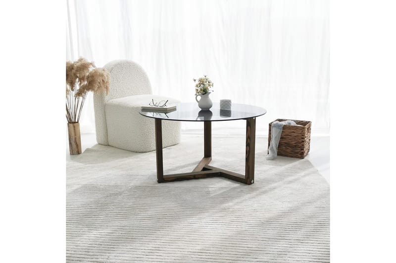 Sibas Sofabord 75 cm Rundt - Smoky / Teak - Møbler - Bord - Sofabord