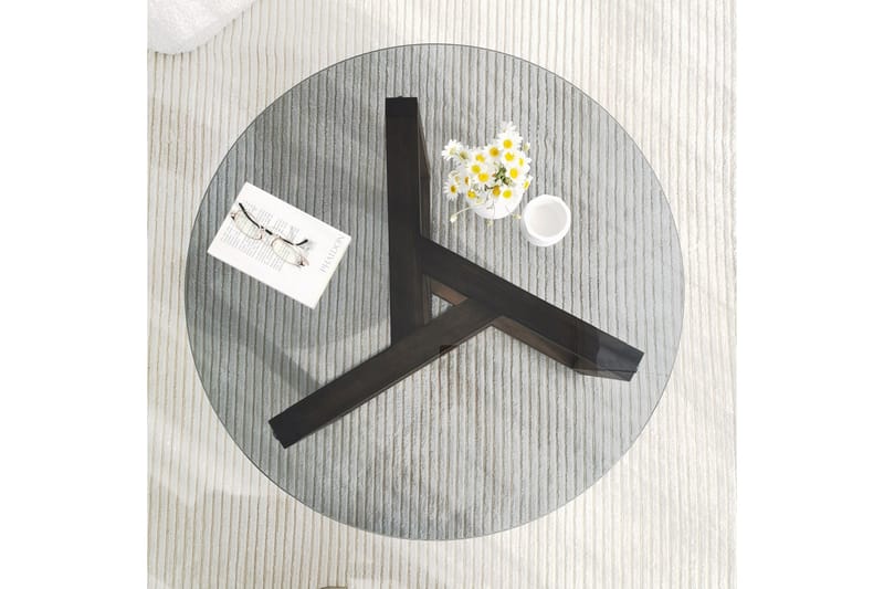 Sibas Sofabord 75 cm Rundt - Smoky / Teak - Møbler - Bord - Sofabord