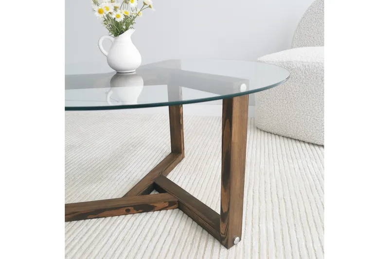 Sibas Sofabord 75 cm Rundt - Valnøtt - Møbler - Bord - Sofabord