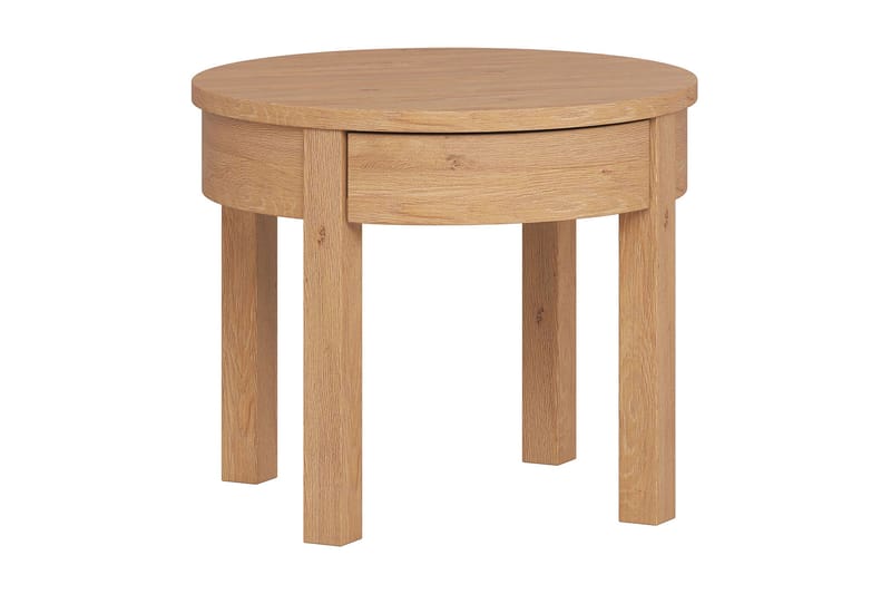 Simple Sofabord 54 cm Rundt med Oppbevaringshylle Natur - VOX - Møbler - Bord - Sofabord