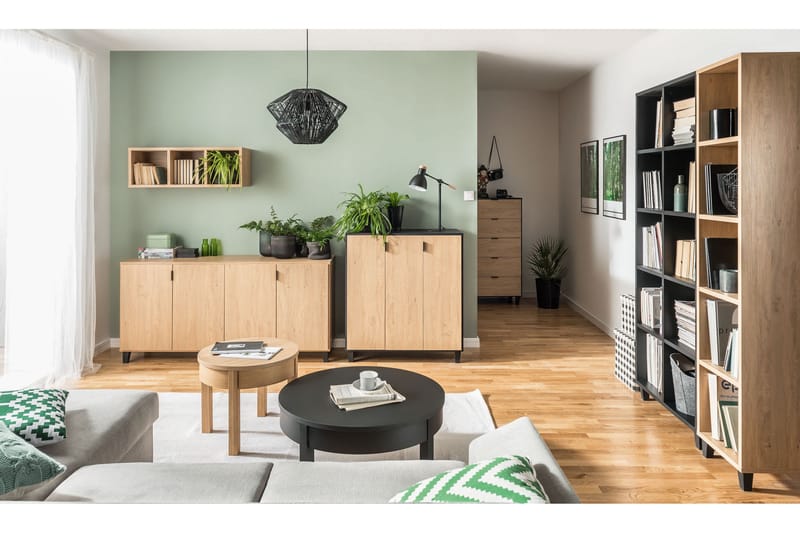 Simple Sofabord 54 cm Rundt med Oppbevaringshylle Natur - VOX - Møbler - Bord - Sofabord