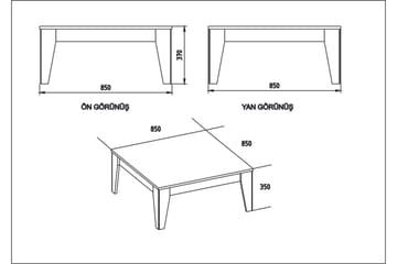 Sincerely Sofabord 85 cm Marmormønster - Svart/Valnøttsbrun - Møbler - Bord - Sofabord