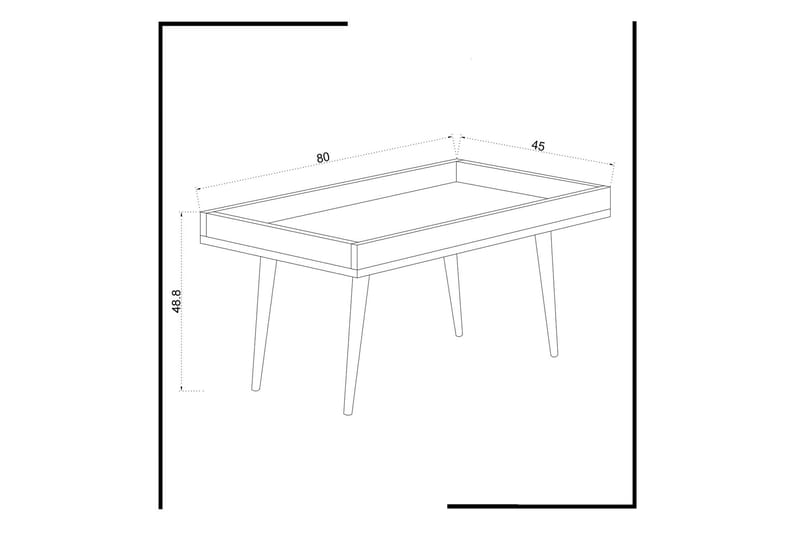 Skaberg 80 cm Rektangulært Sofabord med Koniske Ben i Malt Tre - Hvit - Møbler - Bord - Sofabord
