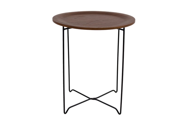 Sobel Sofabord 45 cm Rundt - Valnøtt/Svart - Møbler - Bord - Sofabord