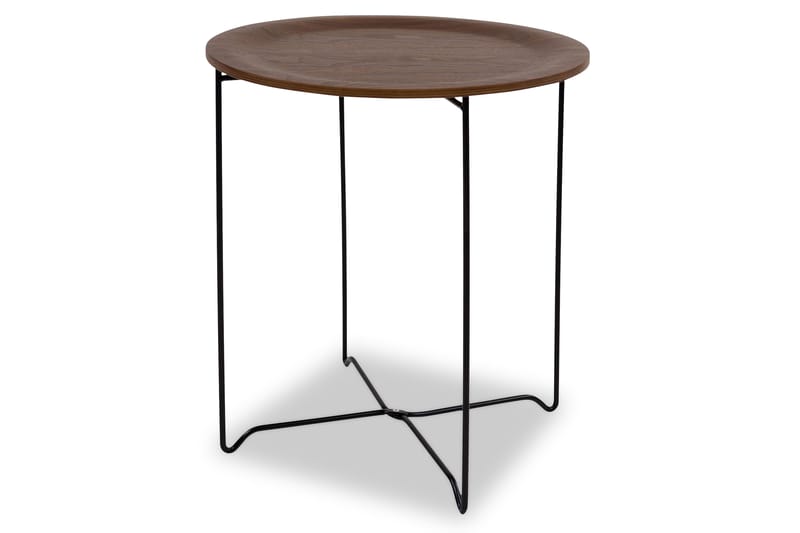 Sobel Sofabord 45 cm Rundt - Valnøtt/Svart - Møbler - Bord - Sofabord