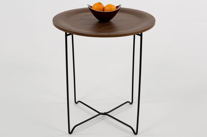 Sobel Sofabord 45 cm Rundt - Valnøtt/Svart - Møbler - Bord - Sofabord