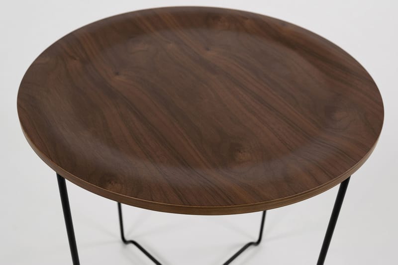 Sobel Sofabord 45 cm Rundt - Valnøtt/Svart - Møbler - Bord - Sofabord