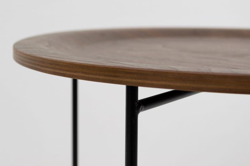Sobel Sofabord 45 cm Rundt - Valnøtt/Svart - Møbler - Bord - Sofabord