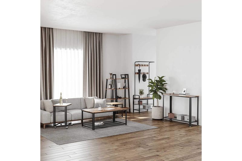 Sofabord 106 cm med Oppbevaringshylle + Skuff Rustik/Brun - Vasagle - Sofabord