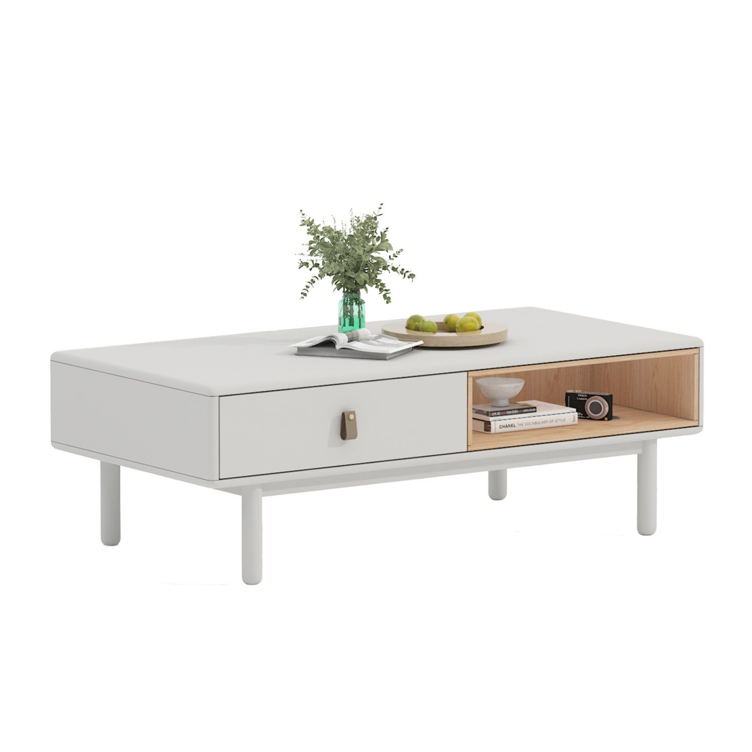 Sofabord HOME4YOU Iris 120x60x40 cm Hvit - hvit