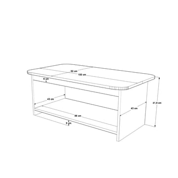 Sofabord Homitis Chibo (100 x 41,8 x 50 cm) Travertin - Møbler - Bord - Sofabord