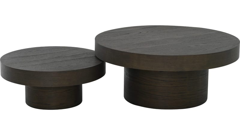 Sofabord Malvik 41 cm / Ø98 cm - Brunlakkert eik - Møbler - Bord - Sofabord