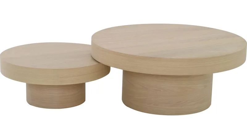 Sofabord Malvik 41 cm / Ø98 cm - Hvitpigmentert eik - Møbler - Bord - Sofabord