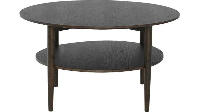 Sofabord Ravik med Hylle Ø90 cm - Brun - Møbler - Bord - Sofabord - Sofabord med oppbevaring