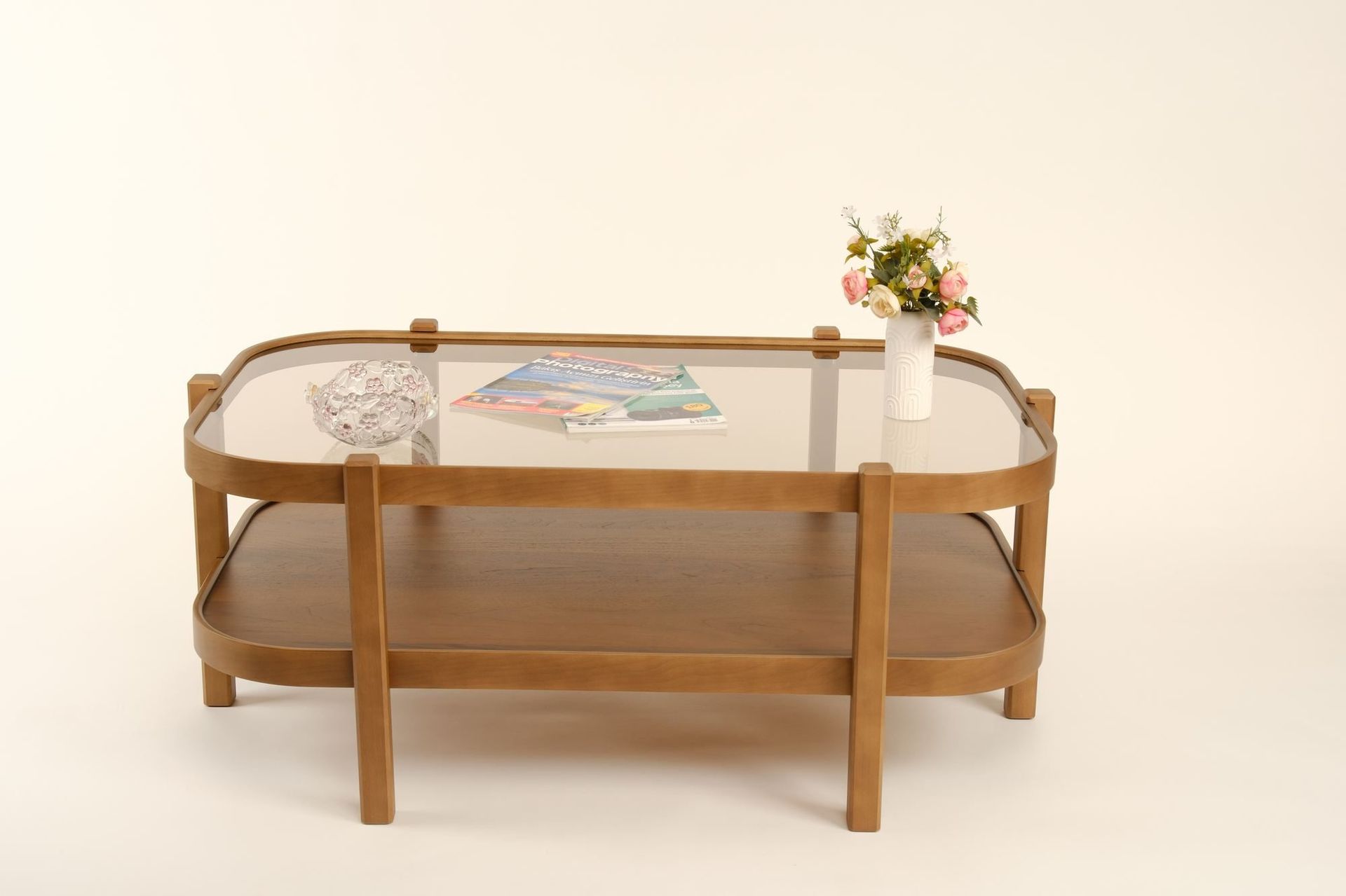 Sofabord Wallxpert Togg (110 x 48 x 70 cm) Valnøtt Transparent - Valnøtt